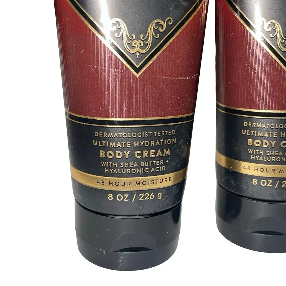 Lot of 3 Bath Body Works Bourbon Ultimate Hydration Body Cream Men 8oz BBW New